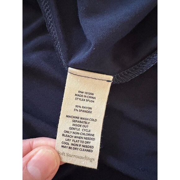 Soft Surroundings NWT Navy Blue Hyannis Faux Wrap Dress in Size 1X - Picture 11 of 11